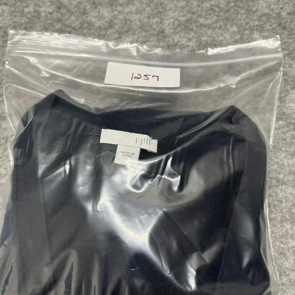 J. Jill V-neck Button Front Cardigan Duster Womens‎ S Navy Blue Long Sleeve - Picture 11 of 11